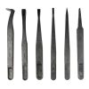 JF-S6in1 6 in 1 Anti-static Carbon Fiber Straight and Curved Tip Tweezers