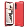 For Huawei  P20 Pro Brushed Texture Carbon Fiber Shockproof TPU Protective Back Case