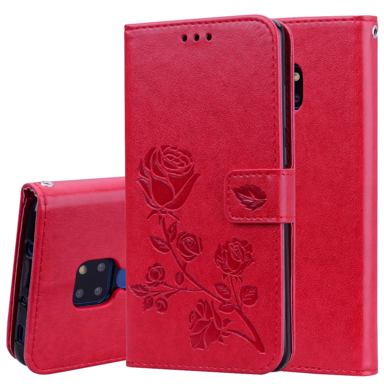 Rose Embossed Horizontal Flip PU Leather Case for Huawei Mate 20, with Holder & Card Slots & Wallet