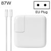 87W Type-C Power Adapter Portable Charger with 1.8m Type-C Charging Cable, EU Plug