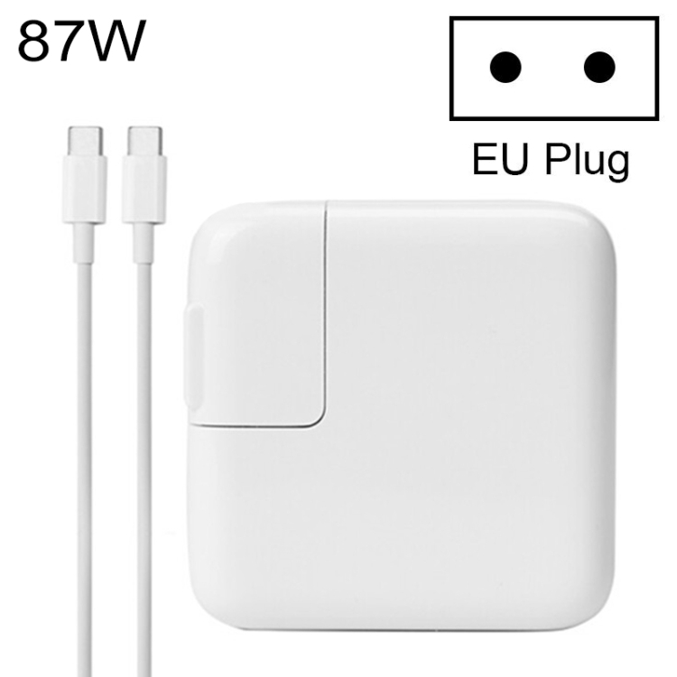87W Type-C Power Adapter Portable Charger with 1.8m Type-C Charging Cable, EU Plug
