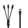REMAX RC-094TH 1m 2.4A 3 in 1 USB to 8 Pin & USB-C / Type-C & Micro USB Fast Charging Data Cable