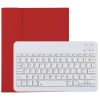 TG11B Detachable Bluetooth White Keyboard + Microfiber Leather Tablet Case for iPad Pro 11 inch (2020), with Pen Slot & Holder