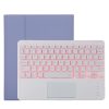 TG11BCS Detachable Bluetooth White Keyboard Microfiber Leather Tablet Case for iPad Pro 11 inch (2020), with Backlight & Touchpad & Pen Slot & Holder
