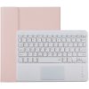 TG-102BC Detachable Bluetooth White Keyboard + Microfiber Leather Tablet Case for iPad 10.2 inch / iPad Air (2019), with Touch Pad & Pen Slot & Holder