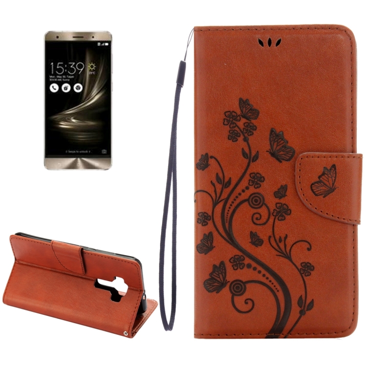 For Asus ZenFone 3 / ZE552KL Pressed Flowers Pattern Leather Case with Holder & Card Slots & Wallet