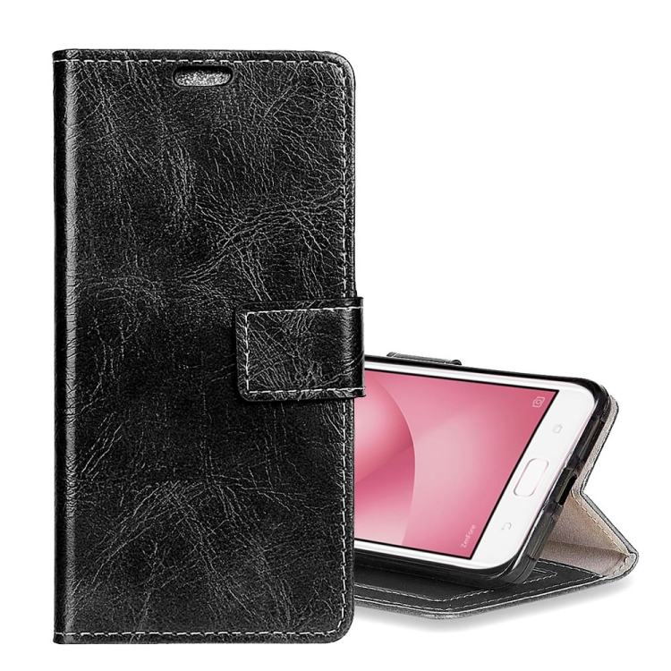 For Asus  ZenFone 4 Max ZC520KL Retro Crazy Horse Texture Horizontal Flip Leather Case with Holder & Card Slots & Wallet & Photo Frame