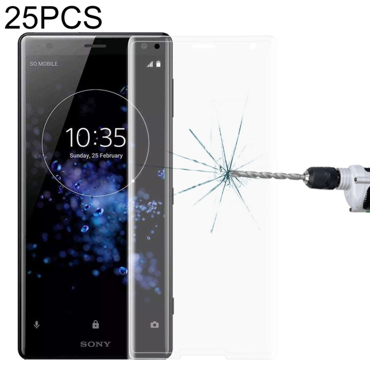 25 PCS For Sony Xperia XZ2 Compact 0.3mm 9H Surface Hardness 3D Explosion-proof Tempered Glass Screen Film