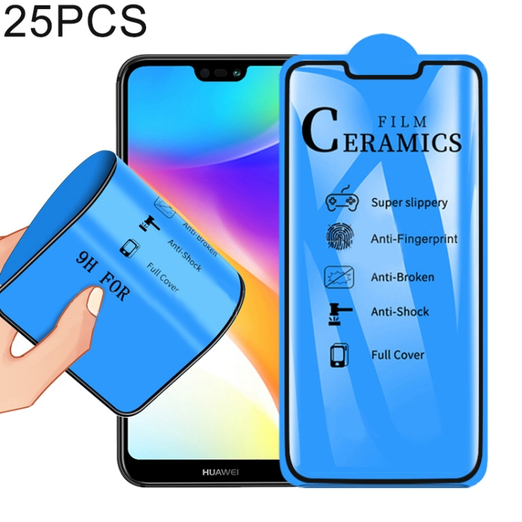 25 PCS 2.5D Full Glue Full Cover Ceramics Film for Huawei P20 Lite / Nova 3e