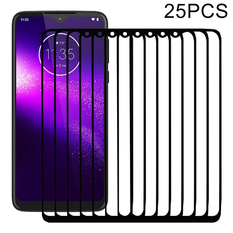 For Motorola One Macro 25 PCS Full Glue Full Screen Tempered Glass Film
