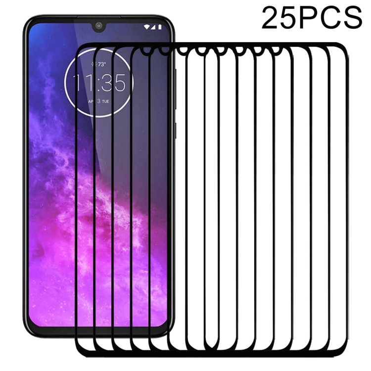 For Motorola One Zoom 25 PCS Full Glue Full Screen Tempered Glass Film