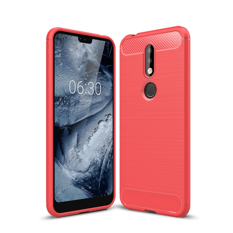 Brushed Texture Carbon Fiber Soft TPU Case for Nokia 7.1