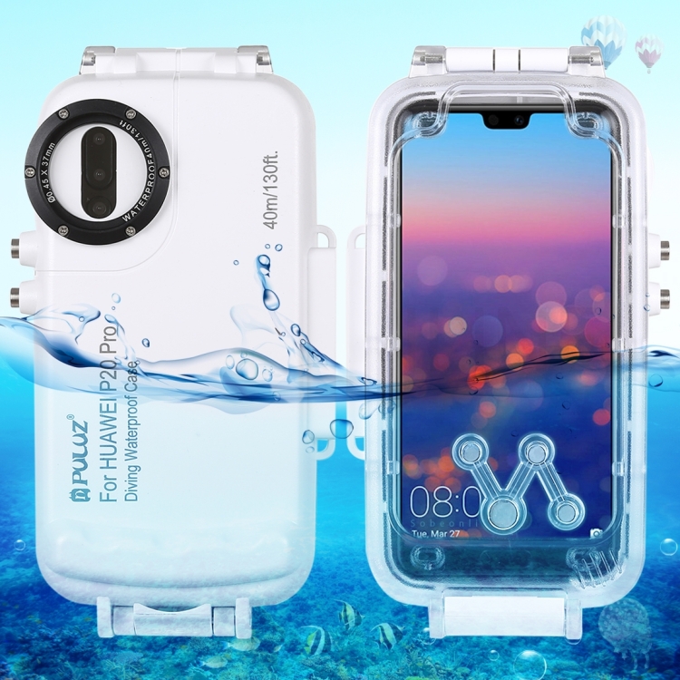 PULUZ 40m/130ft Waterproof Diving Case for Huawei P20 Pro, Photo Video Taking Underwater Housing Cover