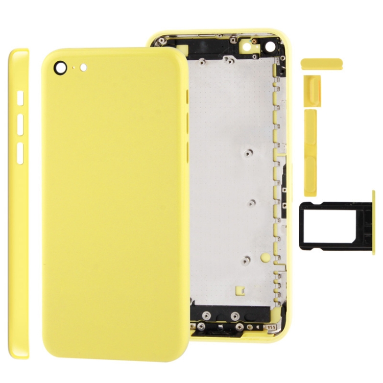Full Housing  Chassis / Back Cover with Mounting Plate & Mute Button + Power Button + Volume Button + Nano SIM Card Tray for iPhone 5C