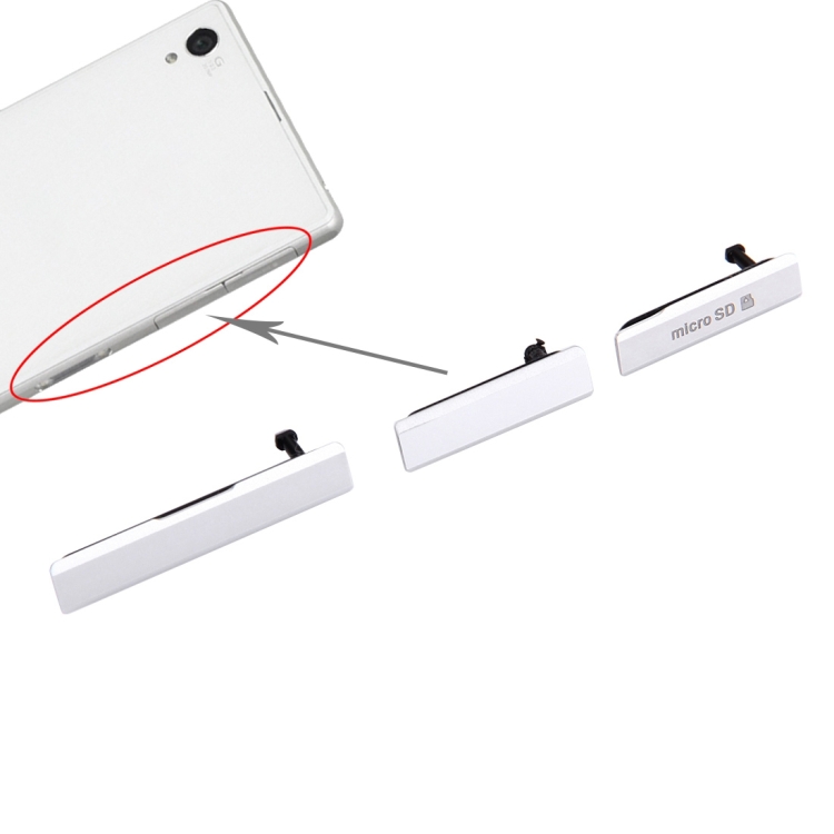 SIM Card Cap + USB Data Charging Port Cover + Micro SD Card Cap Dustproof Block Set for Sony Xperia Z1 / L39h / C6903