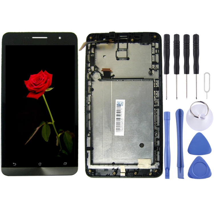 LCD Screen and Digitizer Full Assembly with Frame for Asus Zenfone 6 / A600CG