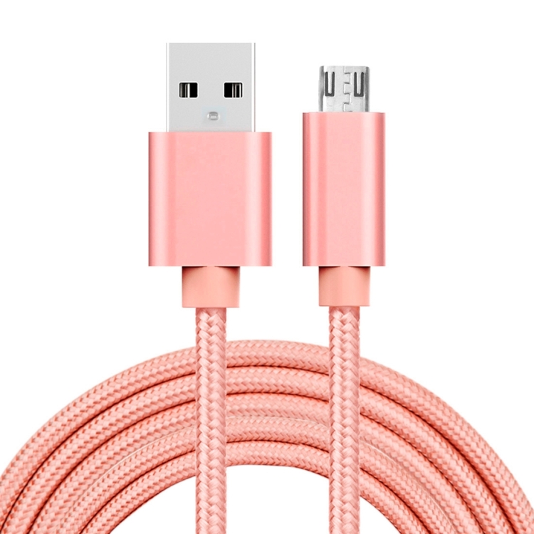 2m 3A Woven Style Metal Head Micro USB to USB Data / Charger Cable
