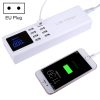 YC-CDA23 8 USB Ports 8A Travel Charger with LCD Screen and Wireless Charger, EU Plug