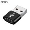 3 PCS USB-C / Type-C Female to USB 3.0 Male Aluminum Alloy Adapter, Support Charging & Transmission Data