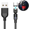 2m 2A Output USB to USB-C / Type-C Nylon Braided Rotate Magnetic Charging Cable