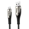 JOYROOM S-M411 Sharp Series 3A Micro USB Interface Charging + Transmission Nylon Braided Data Cable with Drop-shaped Indicator Light, Cable Length: 2m
