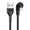 REMAX RC-177a Heymanba II 2.1A USB to USB-C / Type-C 180 Degrees Elbow Zinc Alloy Braided Gaming Data Cable, Cable Length: 1m