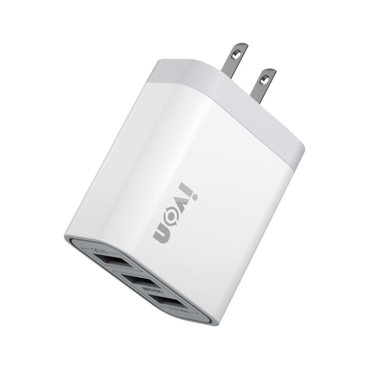 IVON AD37 5A QC 3.0 Three USB Port Travel Charger, US Plug