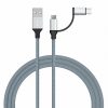 IVON CA52 2.4A USB to Type-C + Micro USB 2 in 1 Charging Sync Data Cable, Length: 1m