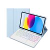 For iPad 10th Gen 10.9 2022 A10B-AS Lambskin Texture Backlight Bluetooth Touch Keyboard Leather Tablet Case with Pen Slot