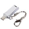 Mini Aluminum Alloy USB 2.0 Female to USB-C / Type-C Male Port Connector Adapter with Chain
