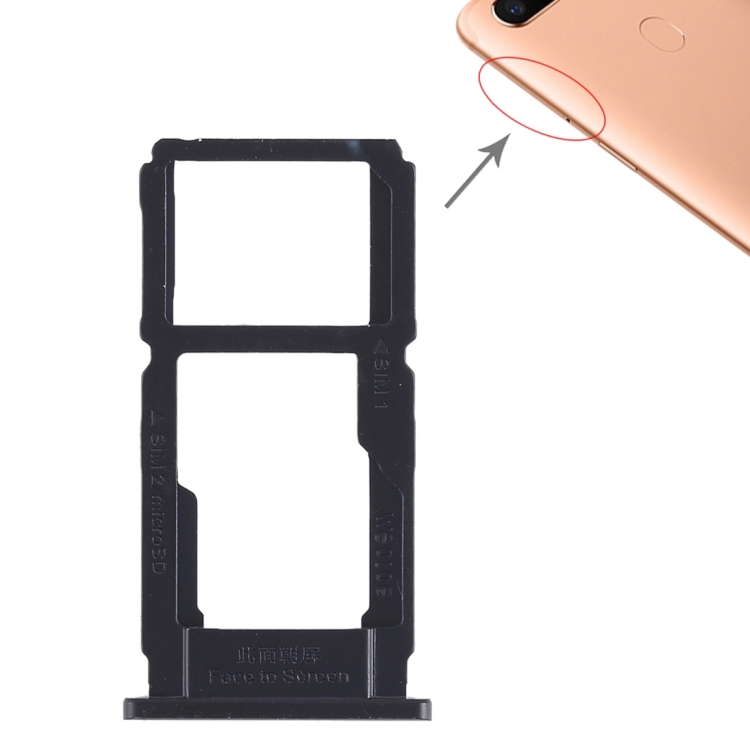 For OPPO R11s Plus SIM Card Tray + SIM Card Tray / Micro SD Card Tray