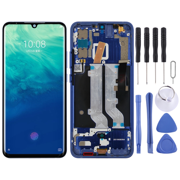 AMOLED Material LCD Screen and Digitizer Full Assembly with Frame for ZTE Axon 10 Pro (4G Version)