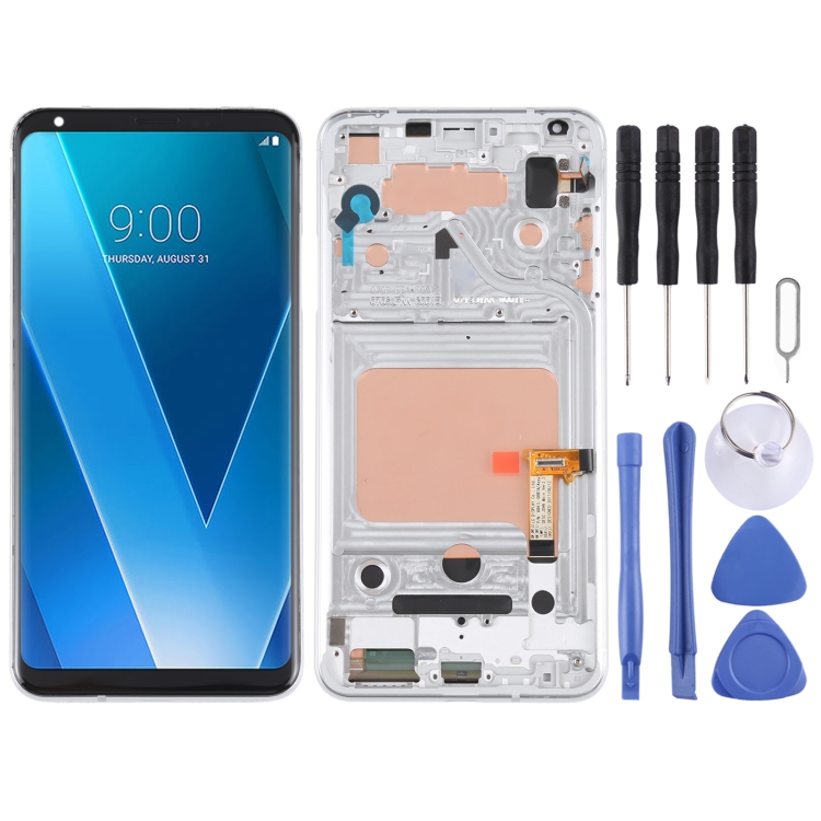 LCD Screen and Digitizer Full Assembly with Frame for LG V30