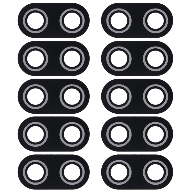 10 PCS Back Camera Lens Cover for Asus ZenFone Max Plus(M1) X018DC Pegasus 4s ZB570TL 5.7 inch (Black)