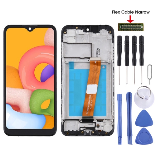LCD Screen and Digitizer Full Assembly With Frame (Flex Cable Narrow) for Samsung Galaxy A01