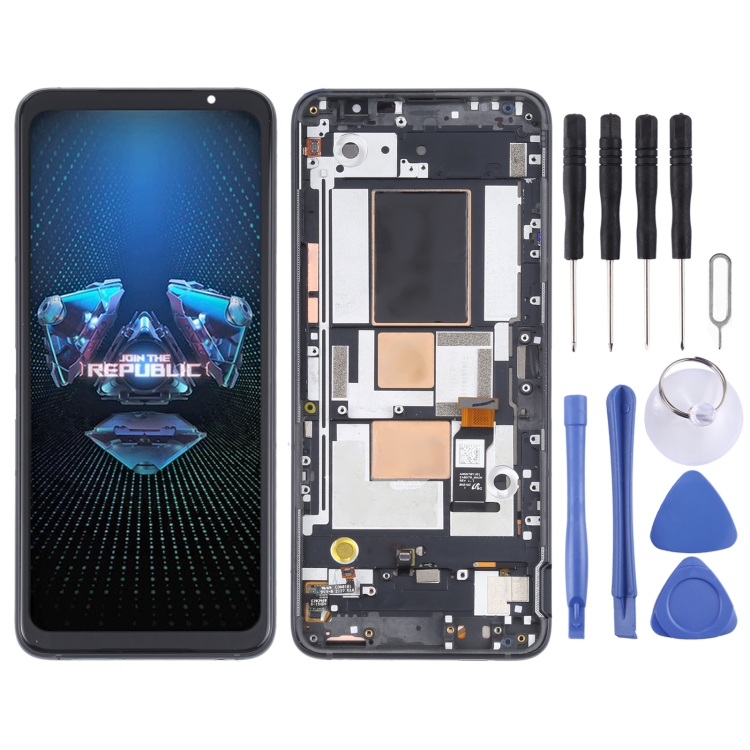 OLED Material LCD Screen and Digitizer Full Assembly With Frame for Asus ROG Phone 5 ZS673KS