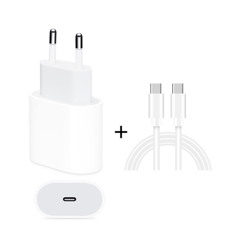 2 in 1 Single USB-C / Type-C Port Travel Charger + 3A PD 3.0 USB-C / Type-C to USB-C / Type-C Fast Charge Data Cable Set, Cable Length: 1m