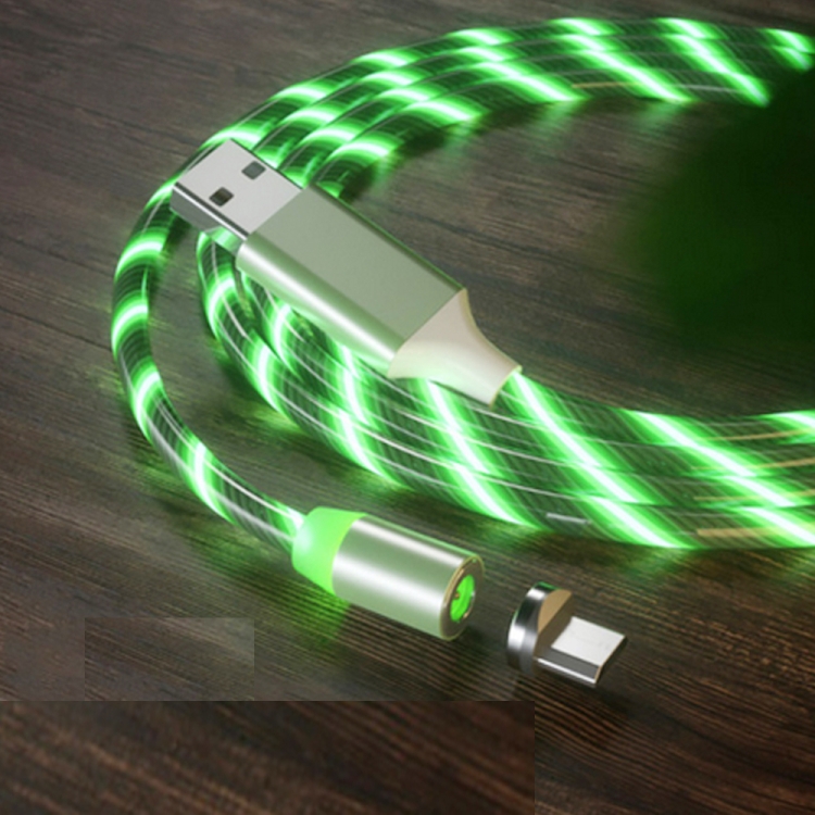 USB to Micro USB Magnetic Suction Colorful Streamer Mobile Phone Charging Cable, Length: 1m