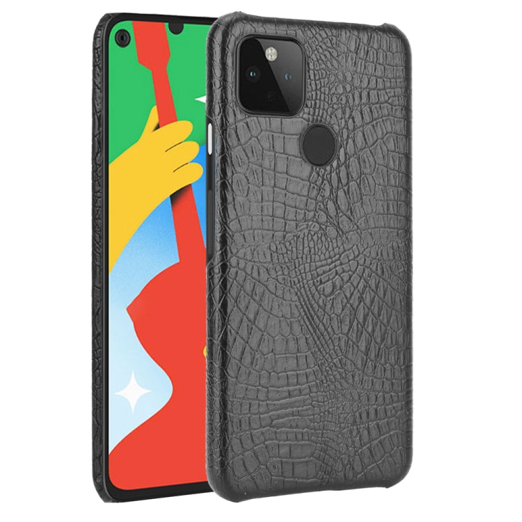 For Google Pixel 4a 5G Shockproof Crocodile Texture PC + PU Case