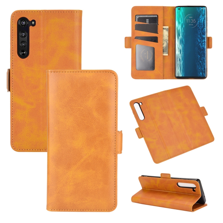 For Motorola Edge Dual-side Magnetic Buckle Horizontal Flip Leather Case with Holder & Card Slots & Wallet