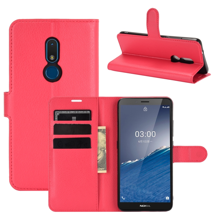 For Nokia C3 Litchi Texture Horizontal Flip Leather Case with Holder & Card Slots & Wallet
