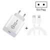 SDC-20W 2 in 1 PD 20W USB-C / Type-C Travel Charger + 3A PD3.0 USB-C / Type-C to 8 Pin Fast Charge Data Cable Set, Cable Length: 2m,