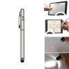 At-16 4 in 1 Mobile Phone Tablet Universal Handwriting Touch Screen Pen with Common Writing Pen & Red Laser & LED Light Function