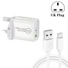 SDC-20WA+C 20W PD 3.0 + QC 3.0 USB Dual Fast Charging Universal Travel Charger with USB to Type-C / USB-C Fast Charging Data Cable, UK Plug