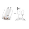 Dual USB Portable Travel Charger + 1 Meter USB to Micro USB Data Cable, US Plug