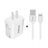 ENKAY Hat-Prince 20W PD Type-C + QC 3.0 USB Fast Charging Travel Charger Power Adapter with Fast Charge Data Cable, US Plug