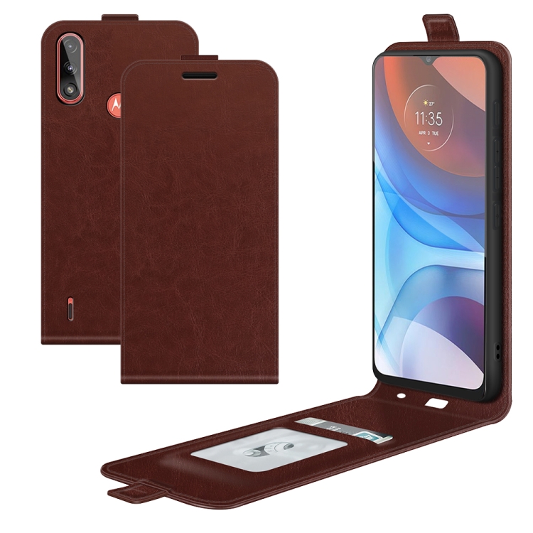 For Motorola Moto E7 Power R64 Texture Single Vertical Flip Leather Protective Case with Card Slots & Photo Frame