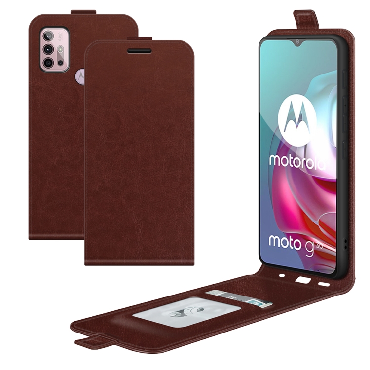 For Motorola Moto G30/G10 R64 Texture Single Vertical Flip Leather Protective Case with Card Slots & Photo Frame