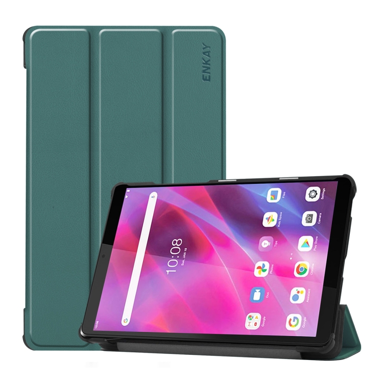 For Lenovo Tab M8 1/2/3 ENKAY Custer Texture Horizontal Flip PU+PC Leather Case with Three-folding Holder