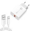 APD-2003 18W QC3.0 Single Port USB Charger with 1m USB to Type-C Data Cable